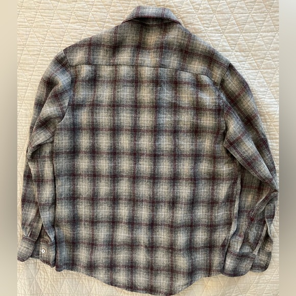 Campus Vintage 1950’s Heather Check Patch Pocket Wool Sport Shirt Size M - Picture 5 of 5